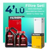 Filtron Ford Transit V184 2.4 Dizel Motul Motor Yağlı 2001-2006 4'lü Filtre Bakım Seti