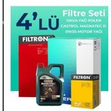 Filtron Jaguar XF 2.0 Dizel Castrol Motor Yağlı 2015-2020 4'lü Filtre Bakım Seti