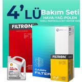Filtron Mitsubishi Lancer 1.6 Shell Motor Yağlı 2010-2012 4'lü Filtre Bakım Seti