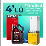 Filtron Nissan Primera 1.6 Motul Motor Yağlı 2002-2007 4'lü Filtre Bakım Seti