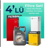 Filtron Nissan Qashqai 2.0 Dizel Castrol Motor Yağlı 2007-2013 4'lü Filtre Bakım Seti