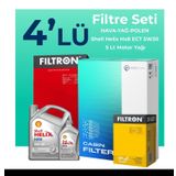 Filtron Opel Astra H 1.6 105 HP Shell Motor Yağlı 2005-2011 4'lü Filtre Bakım Seti