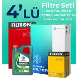 Filtron Opel Corsa 1.4 Castrol Motor Yağlı 1998-2006 4'lü Filtre Bakım Seti