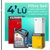 Filtron Opel Crossland 1.6 Dizel Shell Motor Yağlı 2017-2022 4'lü Filtre Bakım Seti