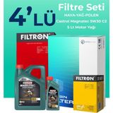 Filtron Opel Insignia 1.6 Turbo Filtre Bakım Seti Cast Rol Motor Yağlı (2009-2016) 4 Lü