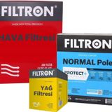 Filtron Peugeot 206+ 1.4 Filtre Bakım Seti 2009-2014 3F Hava-Yağ-Normal Polen