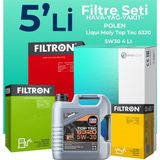 Filtron Peugeot 301 1.5 Dizel Filtre Bakım Seti Liqui Moly Motor Yağlı (2017-2020) 5 Li