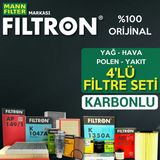 Filtron Renault Captur 1.5 Dci Filtre Bakım Seti 2013-2019 4lü Karbonlu