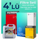 Filtron Renault Clio 1.2 Benzin Filtre Bakım Seti Liqui Moly Motor Yağlı (2014-2021) 4 Lü