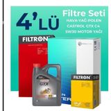 Filtron Renault Modus 1.6 Castrol Motor Yağlı 2004-2009 4'lü Filtre Bakım Seti