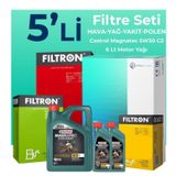 Filtron Subaru Outback 2.0 Dizel Castrol Motor Yağlı 2011-2014 5'li Filtre Bakım Seti