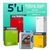 Filtron Volkswagen Caddy 1.9 Dizel Filtre Bakım Seti Liqui Moly Motor Yağlı (2005-2011) 5 Li