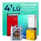 Filtron Volkswagen Caddy 2.0 Dizel Filtre Bakım Seti Liqui Moly Motor Yağlı (2010-2015) 4 Lü