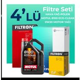 Filtron Volkswagen Caddy 2.0 Dizel Filtre Bakım Seti Shell Motor Yağlı (2020-2025) 4 Lü