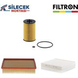 Fıltron Volkswagen Golf 7 1.6 Tdi Araç Periyodik Bakım Seti Filtron ( Hava + Yağ + Karbonsuz Polen Filtreleri )
