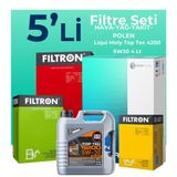 Filtron Volkswagen Polo 1.4 Dizel Filtre Bakım Seti Liqui Moly Motor Yağlı (2014-2017) 5 Li