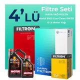 Filtron Volvo S90 2.0 D4 Dizel Motul Motor Yağlı 2016-2018 4'lü Filtre Bakım Seti