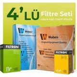 Filtron-Waben Volkswagen Caddy 1.9 Dizel Filtre Bakım Seti (2005-2011) 4 Lü