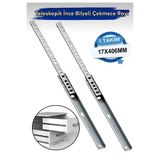 Fimax FMX406 Teleskopik İnce Bilyeli Dolap Çekmece Rayı Sürgüsü Metal En 17 mm Uzunluk 40,6 cm (1 Takım)