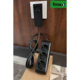 Fimaxi 3x1,5 Ttr Ince Slim Fişli Üçlü Topraklı Uzatma Kablosu Siyah | Dar Alanlara Uygun Grup Priz | 1 Metre - 2 Metre - 3 Metre - 4 Metre Seçenekli | 16A 3500W