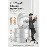 Fimer 8 Metre Çift Taraflı Şeffaf Akrilik Silikon Nano Bant - Duvar, Halı, Otomobil Için Çivisiz Güçlü Yapıştırıcı Montaj Bandı 718950