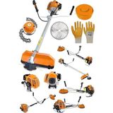 Fimer Alman T-9100 Yan Tipi Benzinli Motorlu Çalı Çim Ot Biçme Tırpanı Makinesi + Canavar Başlık