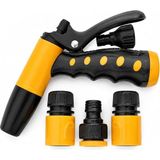 Fimer Bahçe Sulama Tabancası Seti, Çok Fonksiyonlu Sprey Başlık, Ergonomik Tetikli Su Püskürtme Tabancası, Hortum Uyumlu Bağlantı Aparatları Dahil, Araç Yıkama, Bahçe Sulama
