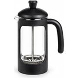 Fimer Borosilikat Cam French Press 350 Ml, Siyah Çerçeveli Kavisli Saplı Pistonlu Demlik, Kahve ve Bitki Çayı Demleme Aparatı, Şeffaf Hazneli Manuel Kahve Demleyici, 1 Adet