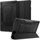 Fimer Galaxy Tab S10 Plus / S9 Plus ile Uyumlu Kılıf Rugged Armor Pro Stand Özellikli Üst Düzey Koruma Siyah Karbon Kapak - ACS06539 (Spigen Tr Garantili)