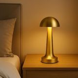Fimer Gold Şarjlı Dokunmatik Masa Lambası - LED Işıklı, 3 Renk Seçeneği, Taşınabilir ve USB Şarjlı, Şık ve Kompakt Tasarım, Yatak Odası, Çalışma Masası, Kafe ve Restoran Kullanımı Için