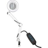 Fimer Hareketli, 3 Diopter, Büyüteçli LED Işıklı Masa Çalışma Lambası, Mengeneli, Katlanabilir,