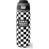 Fimer High 800 ml Kız Çocuk Siyah Beyaz Dama Desenli Pipetli ve Direkt Içim Çelik Termos/matara - 38538