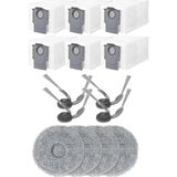 Fimer ile Uyumlu Qrevo Curv,qrevo Curv X,qrevo Curv 2 Pro,qrevo C,qrevo Edge Robot Süpürge 6 Adet Toz Torbası, 4 Adet Mop Paspas Bez,4 Adet Yan Fırça Yedek Parça Seti-14 Parça