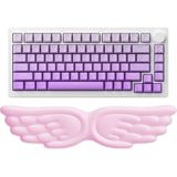 Fimer Kanat Şekilli Klavye Bilek Desteği Ergonomik Konforlu Memory Foam Kaymaz Taban Bilek Yastığı (Pembe)
