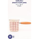 Fimer Kareli Emaye Ahşap Saplı Cezve (500ML-6 Kişilik)