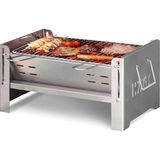Fimer Katlanır Mangal, Paslanmaz Çelik, Barbekü Kömür Mangalı, Izgaralı, Portatif Taşınabilir Pratik Mangal