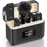 Fimer KL-G99 Kablosuz Yaka Mikrofonu Çift Mikrofonlu, 20 Saat Pil Ömrü, Enc Gürültü Engelleme, Şarj Kutulu Wireless Mikrofon, iPhone ve Type-C Uyumlu, Youtube Tiktok Podcast Canlı Yayın