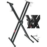 Fimer KS-04D Çift Profilli 7 Kademeli Üst Segmen Org Sehpası Standı Ayağı (Sabitleme Kayışlı)