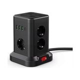 Fimer Kule Tipi Çoklu Priz - 3 Usb-A + 1 Type-C Çıkışlı, Akım Korumalı, Tek Tuş Kontrollü Masaüstü Priz