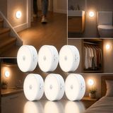 Fimer LED Lamba Seti – USB Şarjlı Hareket Sensörlü Gece Lambası, 3 Işık Modlu Manyetik Kablosuz Aydınlatma, Dolap, Merdiven, Yatak Odası ve Banyo Için (6'lı Paket)