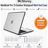 Fimer MacBook Pro 13 Darbe Korumalı Kılıf A1706 A1708 A1989 A2159 A2251 A2289 A2338 M1 M2 Uyumlu Mat Sert Kapak Koruyucu Kılıf Şeffaf