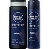 Fimer Men Erkek Deep Dimension Duş Jeli 500 Ml,derinlemesine Temizlik,bakımlı Cilt,vücut,yüz ve Saç Için,ferah Koku,aktif Karbon + Nıvea Men Erkek Sprey Deodorant Deep Dimension Darkwood 150ML
