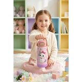 Fimer ml Pembe Sevimli Kedi Baskılı Kız Çocuk Için Paslanmaz Çelik Termos/suluk - 60023