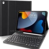 Fimer Moveteck Ipad 9.nesil 10.2 Uyumlu Tablet Bluetooth Özellikli Kablosuz Kalem Bölmeli Klavyeli Kılıf, Siyah, Tek Ebat, 9.nesilwrellesrenklisiyah
