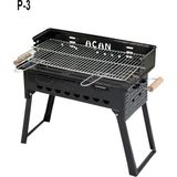 Fimer Pervazlı Emaye Mangal P3 Battal Boy Barbekü Çift Kömürlü Izgara Katlanır Ayaklı 27X51CM