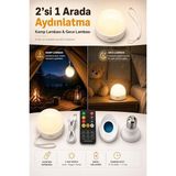 Fimer Vista Ampul Görünümlü Kamp ve Gece Lambası Şarjlı, Uzaktan Kumandalı E27 Duy Uyumlu
