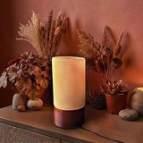 Fimer Zen Silindir Rgb Masa Lambası – Wifi Akıllı Gece Lambası, Sesli Komut (Google), 16 Milyon Renk E27 Led, Tuya/smart Life, Yatak Odası Salon Dekoratif Ambiyans Aydınlatma (Koyu Kahverengi)