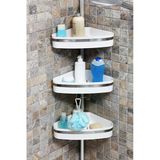 Fına Banyo Köşe Rafı Paslanmayan Aluminyum Borular Beyaz