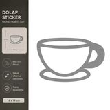 Fincan Mat Gri Dekoratif Folyo Sticker 14X14 Cm