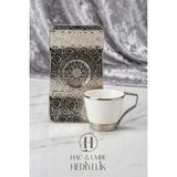 Fincan Takımı | Lüks Kahve Fincan Seti | 6 Kişilik Kahve Fincan Takımı | Altılı Fincan Seti - Gümüş - 100 ml